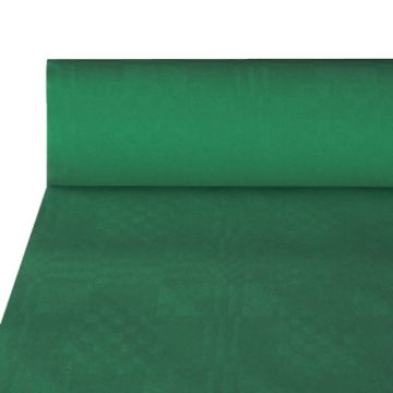 Tafelkleed papier met damastprint 50 m x 1 m donkergroen