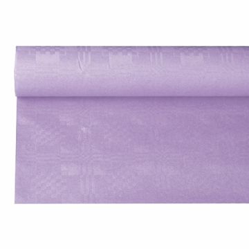 Tafelkleed papier met damastprint 6 m x 1,2 m paars