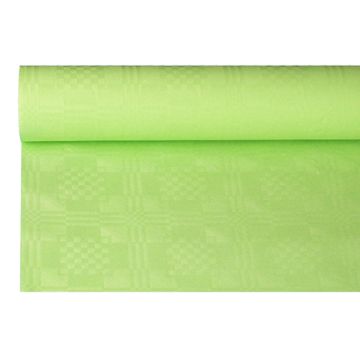 Tafelkleed papier met damastprint 8 m x 1,2 m limoengroen