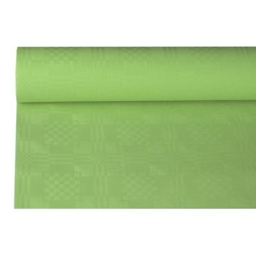 Tafelkleed papier met damastprint 8 m x 1,2 m olive