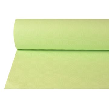 Tafelkleed papier met damastprint 50 m x 1 m pastelgroen
