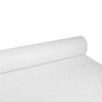 Tafelkleed papier met damastprint 100 m x 1,2 m wit