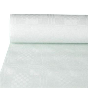 Damast tafelkleed papier op rol 50 m x 0,8 m tafelrol wit