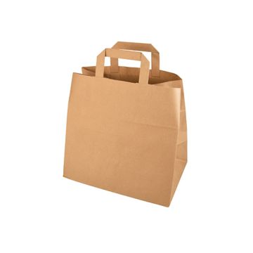 Draagtassen, papier 25 cm x 26 cm x 17 cm bruin met handvaten