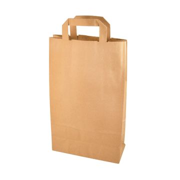 Draagtassen, papier 36 cm x 22 cm x 10 cm bruin met handvaten