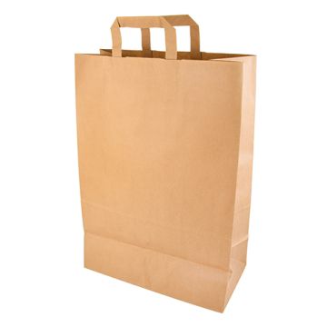 Draagtassen, papier 44 cm x 32 cm x 17 cm bruin met handvaten