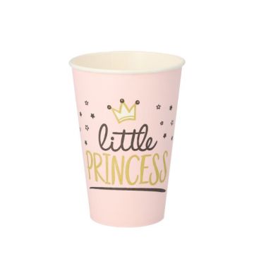 Kartonnen beker prinses verjaardag 0,2 l Ø 7 cm · 9,7 cm FSC "Little Princess"