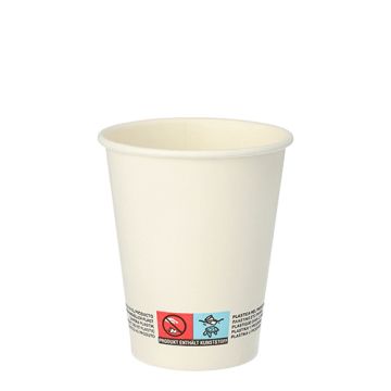 Drinkbekers, Karton "To Go" 0,2 l Ø 8 cm · 9,1 cm wit