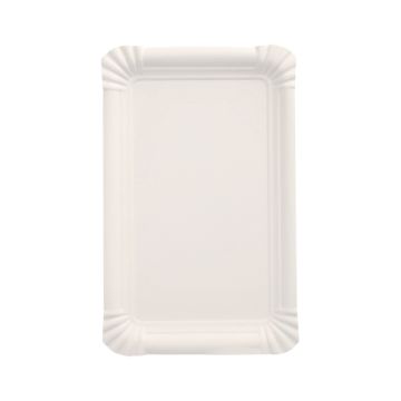 Kartonnen borden rechthoekig 13 cm x 20 cm schaaltje kraft wit