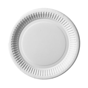 Bio rond bord karton rond Ø 20 cm papieren bordjes wit