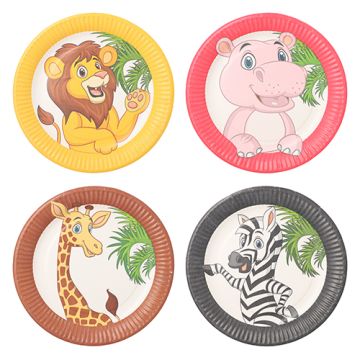 Ronde borden karton wilde dieren Ø 23 cm FSC jungle safari 