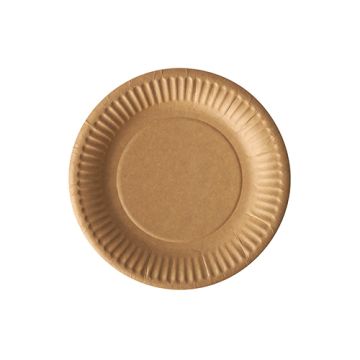 Kartonnen borden "pure" rond Ø 15 cm bruin, papieren bordjes, FSC