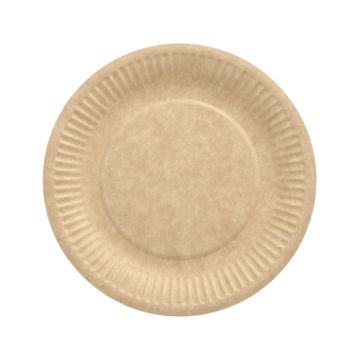 Kartonnen borden "pure" rond Ø 19 cm bruin, papieren bordjes, FSC