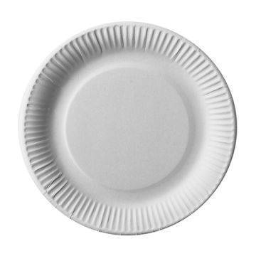 Borden, karton "pure" rond Ø 23 cm wit, papieren bordjes, FSC