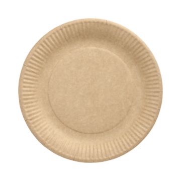 Borden, karton "pure" rond Ø 23 cm bruin, papieren bordjes, FSC