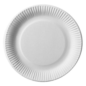 Borden, karton "pure" rond Ø 23 cm wit, papieren bordjes