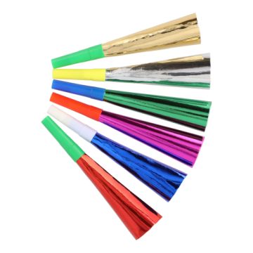 Trompetjes 18 cm assorti kleuren "Metallic"