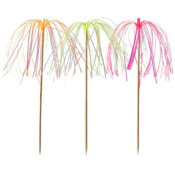 Decoprikkers 15,5 cm neon "Vuurwerk"