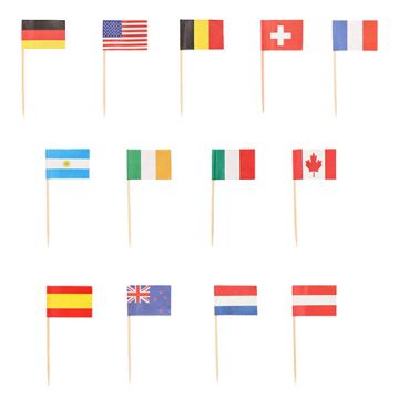 Decoprikkers 8 cm "Nations"