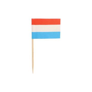 Cocktailprikkers met Nederlandse vlag 8 cm, vlagprikker "Nederland", kaasprikkers, kaasvlaggen