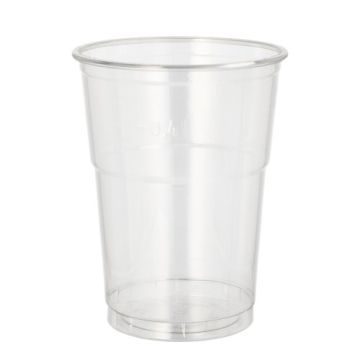 Bierbeker rPET 0,4 l Ø 9,5 cm ·12,3 cm glashelder gerecyclede drinkbekers