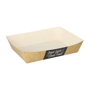 Snackbakje frietbakje karton "pure" 16 cm x 11 cm extra large
