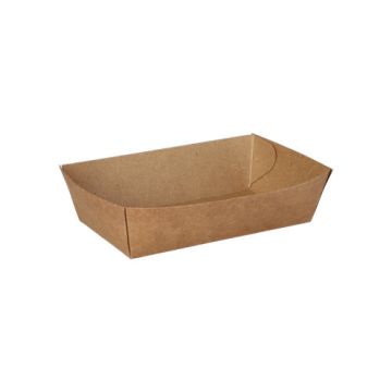 Snackbakje frietbakje karton "pure" 7 cm x 12 cm bruin FSC medium