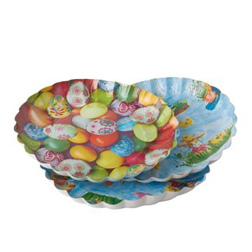 Kartonnen borden met paasmotieven, rond Ø 23 cm · 2,5 cm,  paasborden met verschillende dessins voor Pasen