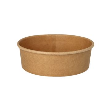 Saladeschalen to go van karton rond 500 ml Ø 15 cm · 4,6 cm bruin, salade bowls