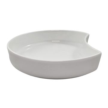 Fingerfood schaal porselein halvemaan 450 ml Ø 18 cm · 3,5 cm amuse servies "Ano" wit