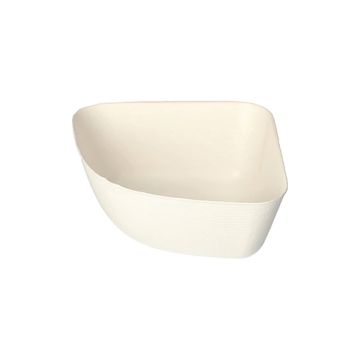 Bio schaal kwart suikerriet "pure" 12,8x12,8 cm PFAS-vrij bagasse wit "Belle Vie, Ligne Carrée"