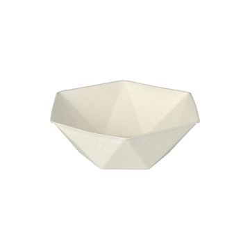 Bio amuse schaal suikerriet "pure" 6-hoekig 16 x 14 cm PFAS-vrij diamant bagasse wit

