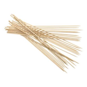 Sjasliekstokjes, bamboe "pure" Ø 3 mm · 30 cm,  satéprikkers, satéstokjes, barbecue spiezen