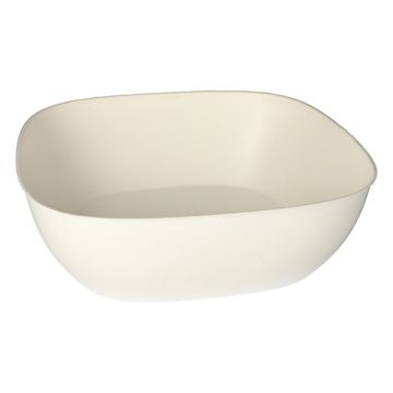 Bio schaal groot suikerriet "pure" 30,5 x 30,5 cm PFAS-vrij bagasse wit "Belle Vie, Ligne Carrée"