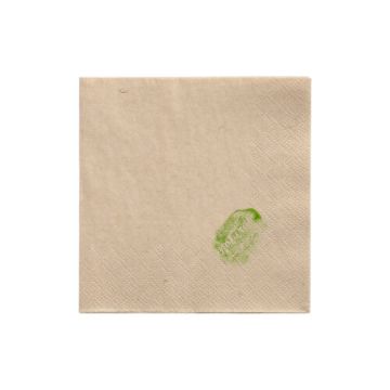 Servetten, 2-laags 1/4 vouw 24 cm x 24 cm natuur ongebleekt