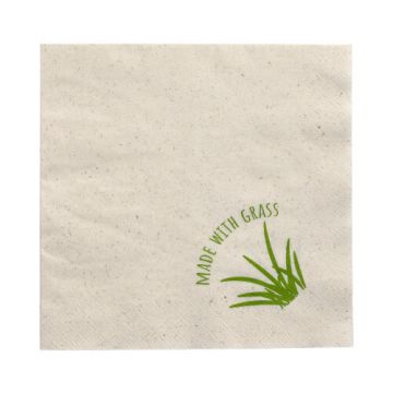 Servetten, 2-laags 1/4 vouw 33 x 33 cm met grasvezels