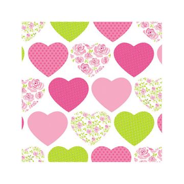 Servetten, 3-laags 1/4 vouw 25 cm x 25 cm "Sweetheart"