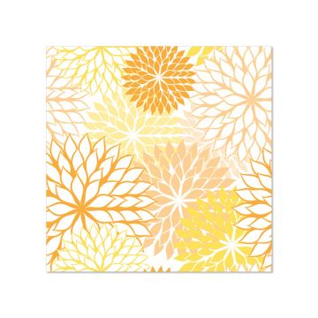 Servetten, 3-laags 1/4 vouw 25 cm x 25 cm geel met bloemenmotief "Floralies"