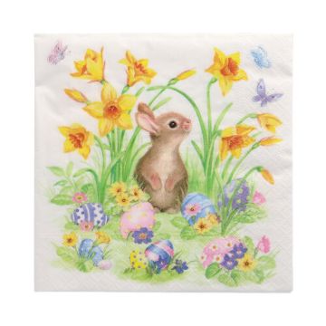 Servetten 3-laags 1/4 vouw 33 cm x 33 cm "Cute Bunny"