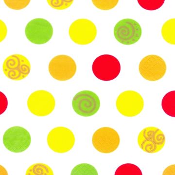 Servetten, 3-laags 1/4 vouw 33 cm x 33 cm "Balls"