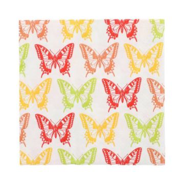 Servetten tissue 3-laags 1/4 vouw 33 x 33 cm FSC vlinders "Butterflies"