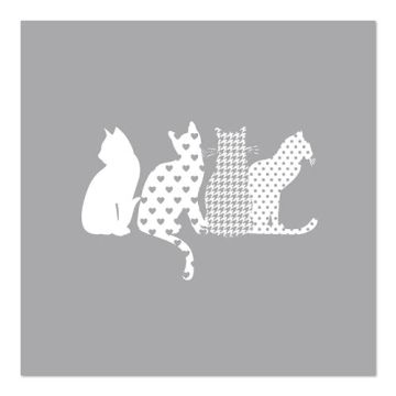 Servetten, 3-laags 1/4 vouw 33 cm x 33 cm "Cats"