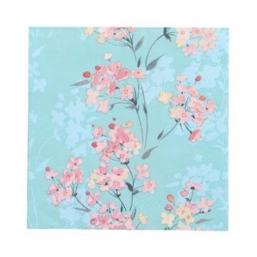 Servetten tissue 3-laags 1/4 vouw 33 x 33 cm FSC bloemenrank "Flower tendril"