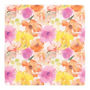 Servetten, 3-laags 1/4 vouw 33 x 33 cm met opdruk bloemen "Flowers Splendor"