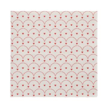 Servetten, 3-laags, 1/4 vouw, 33 x 33 cm "Hartjes"