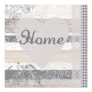 Servetten, 3-laags 1/4 vouw 33 cm x 33 cm "Home"