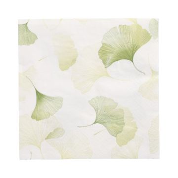 Servetten tissue 3-laags 1/4 vouw 33 x 33 cm FSC Ginkgo 