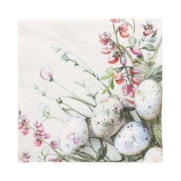 Lente servetten tissue 3-laags 1/4 vouw 33 x 33 cm pastel paaseieren