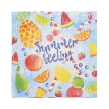 Servetten tissue 3-laags 1/4 vouw 33 x 33 cm FSC zomergevoel "Summer Feelings"