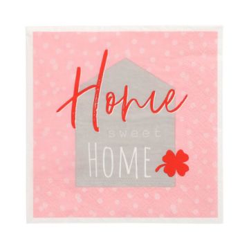 Servetten tissue 3-laags 1/4 vouw 33 x 33 cm FSC "Home Sweet Home"